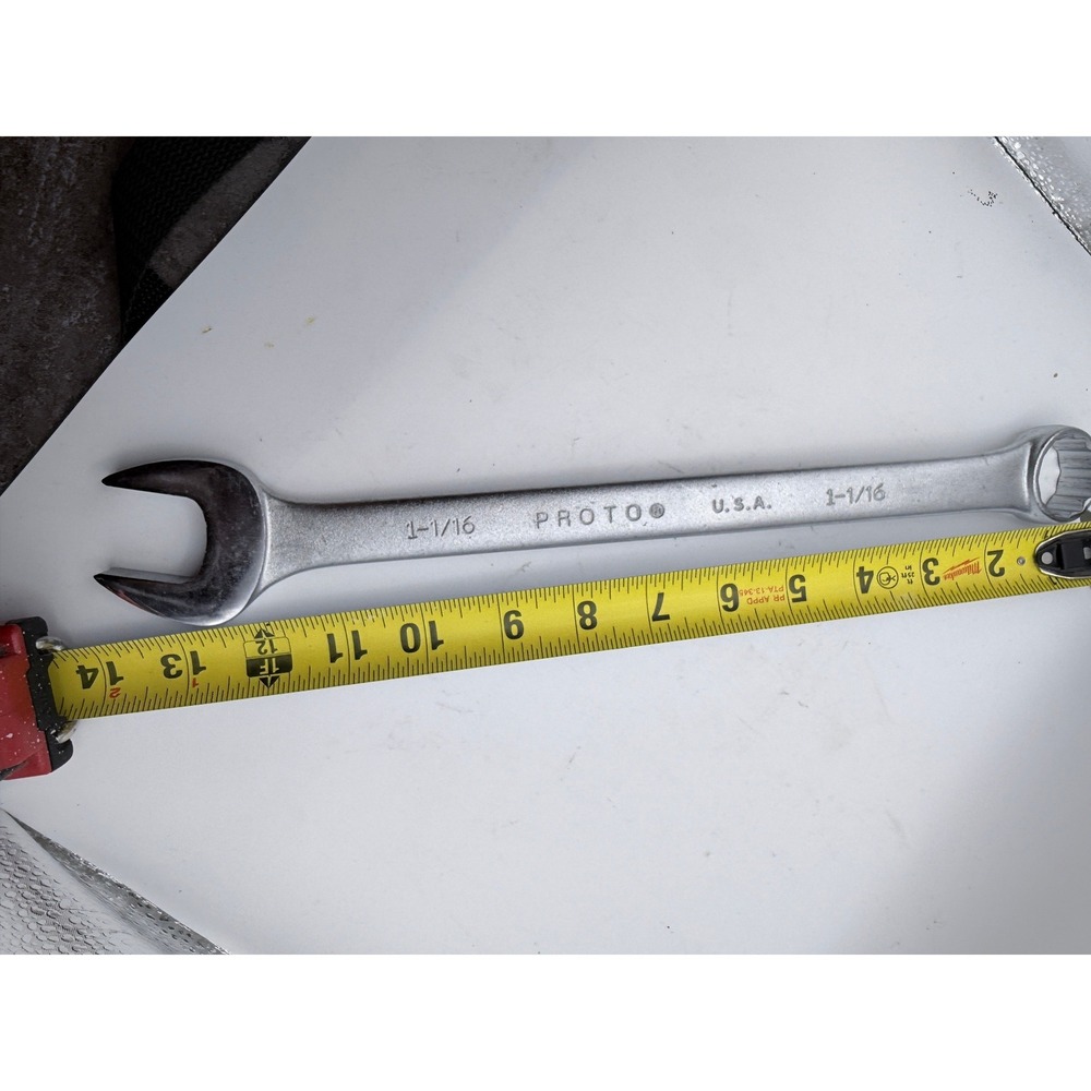 Proto Combination Wrench 1-1/16 1234 Professional USA Satin Chrome 12 Point SAE - Picture 2 of 3